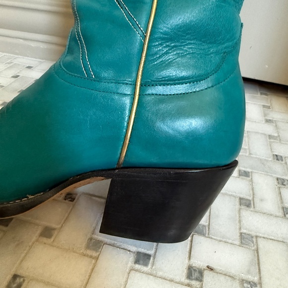 US 9.5 FRAULEIN Boot Co Turquoise Western Boots - Picture 5 of 8